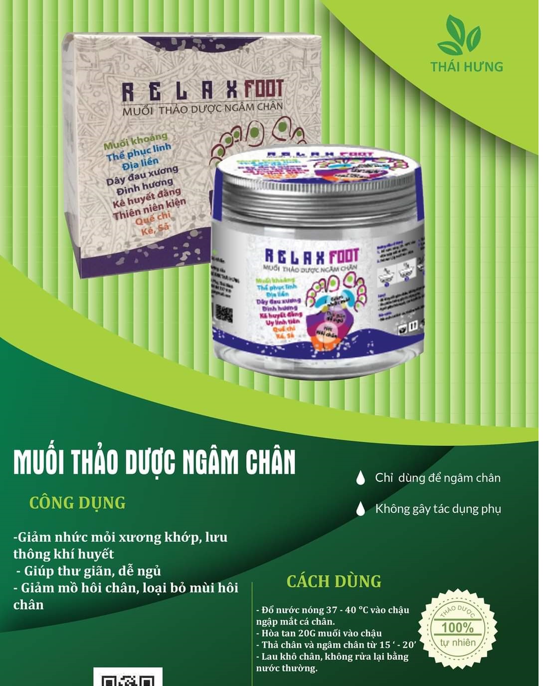 Muối thảo dược ngâm chân Relax Food
