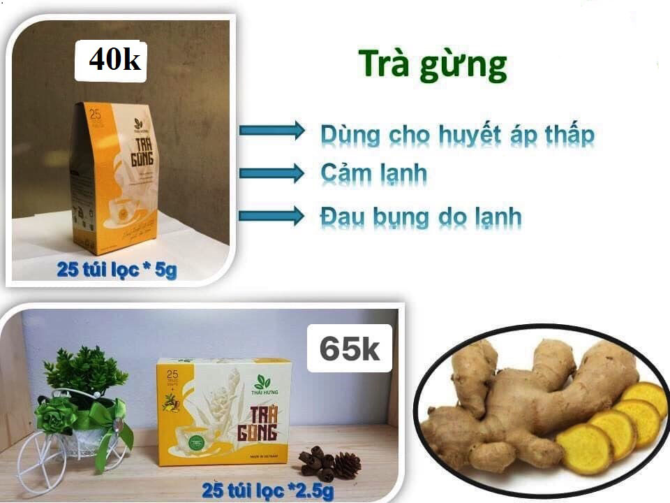 Hộp trà gừng cao cấp 25*2.5 gam túi lọc